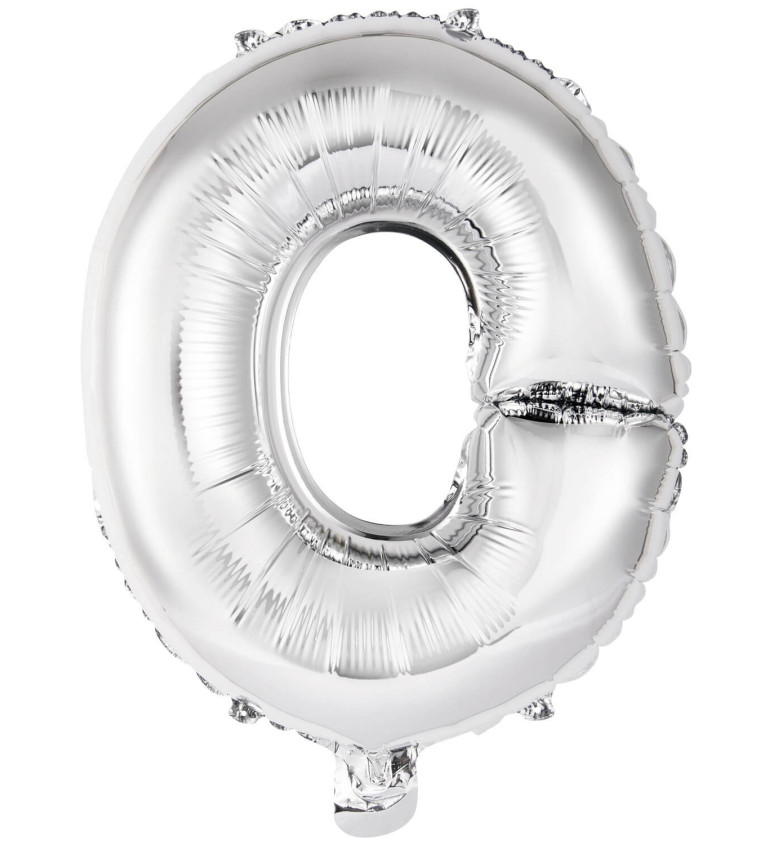 Fóliový balónik "O" - mini strieborný