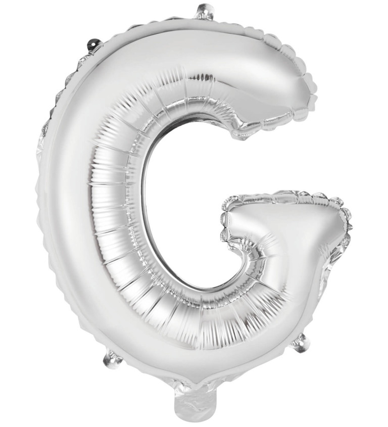 Fóliový balónik "G" - mini strieborný