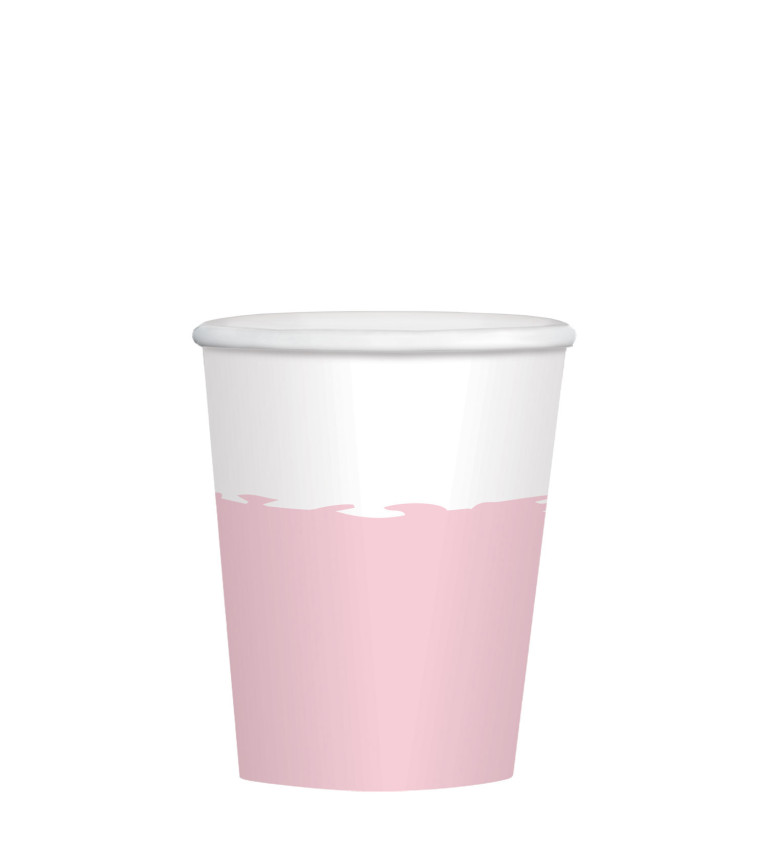 Papierové poháre, pink-white