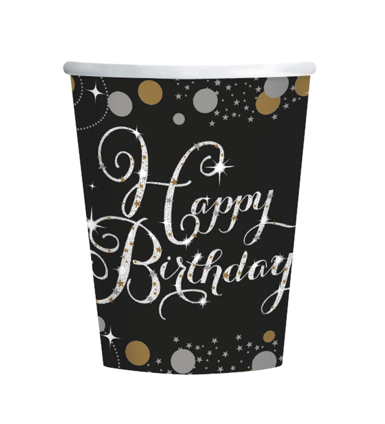 Papierové poháre Happy Birthday
