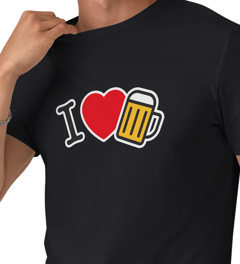 Pánske tričko čierne - I love beer