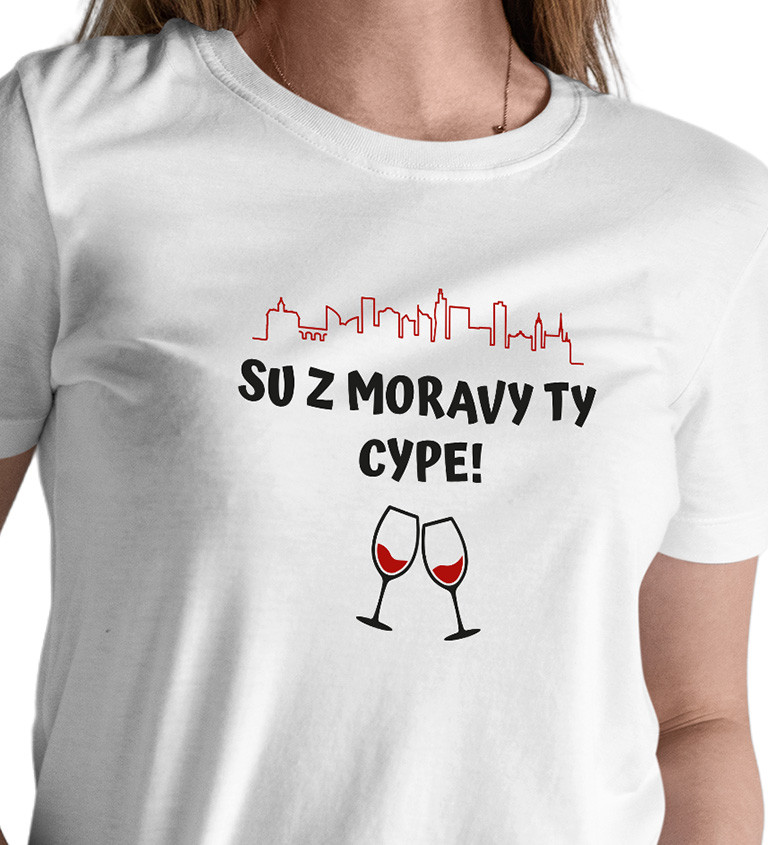 Dámske tričko biele - Som z Moravy