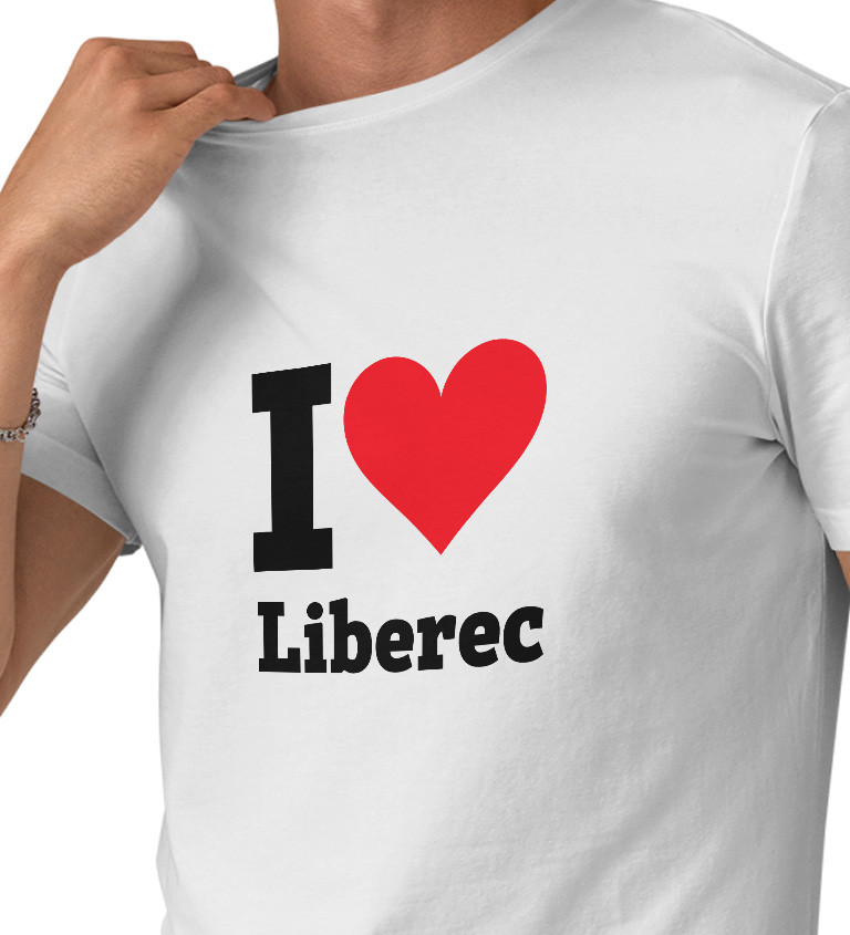 Pánske tričko biele - I love Liberec S