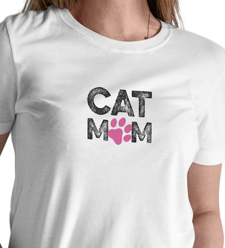Dámske tričko biele - Best cat mom ever