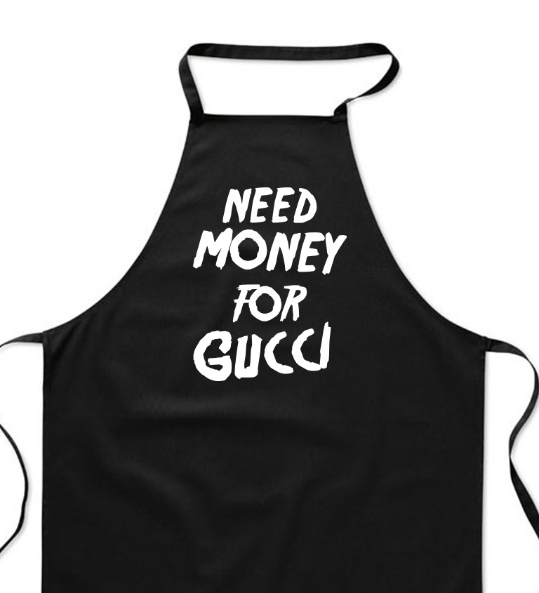 Zástera čierna - Need money for Gucci