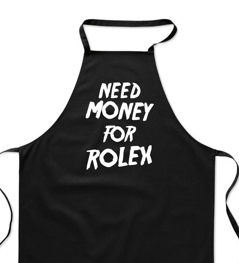Zástera čierna - Need money for Rolex