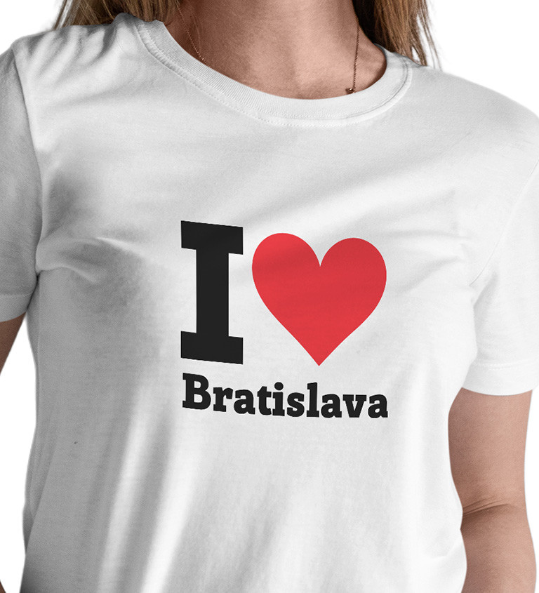 Dámske tričko biele - I love Bratislava