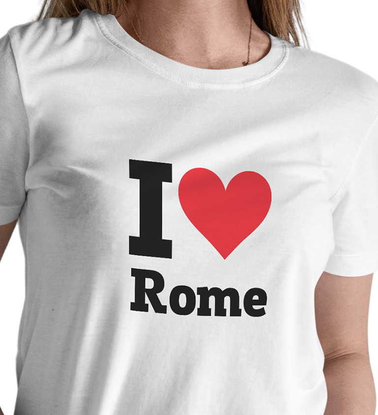 Dámske tričko biele - I love Rome