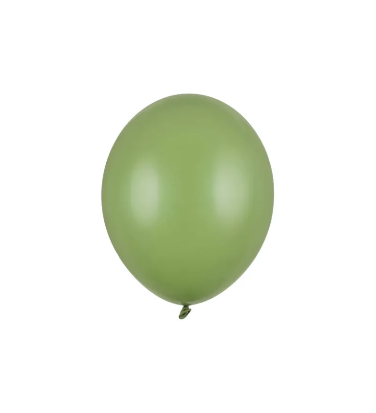 Pastelový balón - mechový zelený - 10 ks