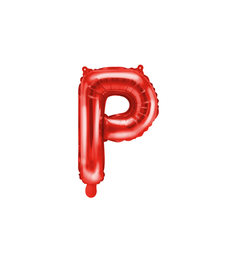 Fóliový balónik "P", červený 35 cm